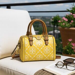 Tory Burch Golden Sunset T Monogram Mini Barrel Bag